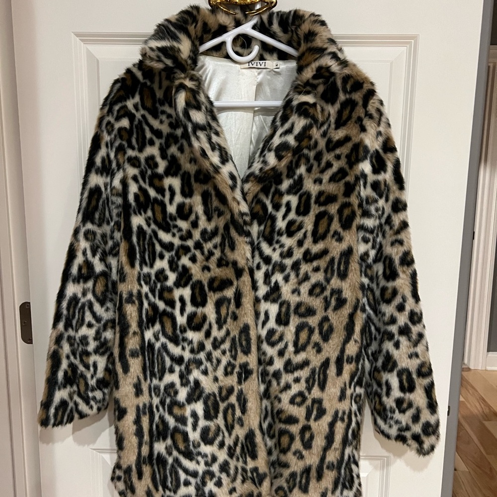 Faux Leopard Fur Jacket